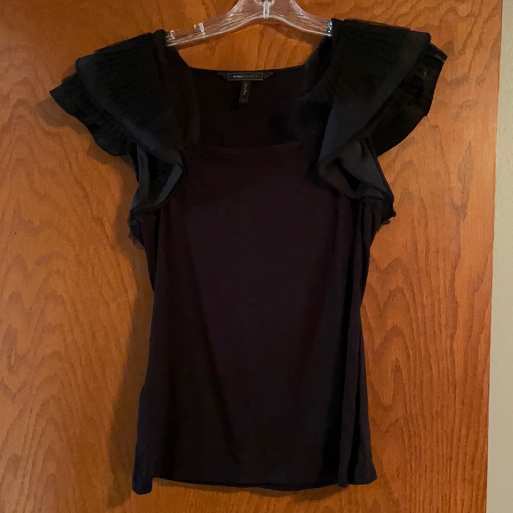 BCBG ruffle sleeve top